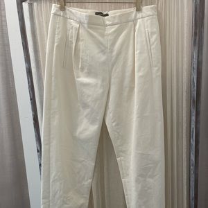 Cividini cream-color wide leg cropped pants
